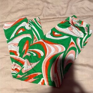 Emilio Pucci Green and Pink Swirl Top